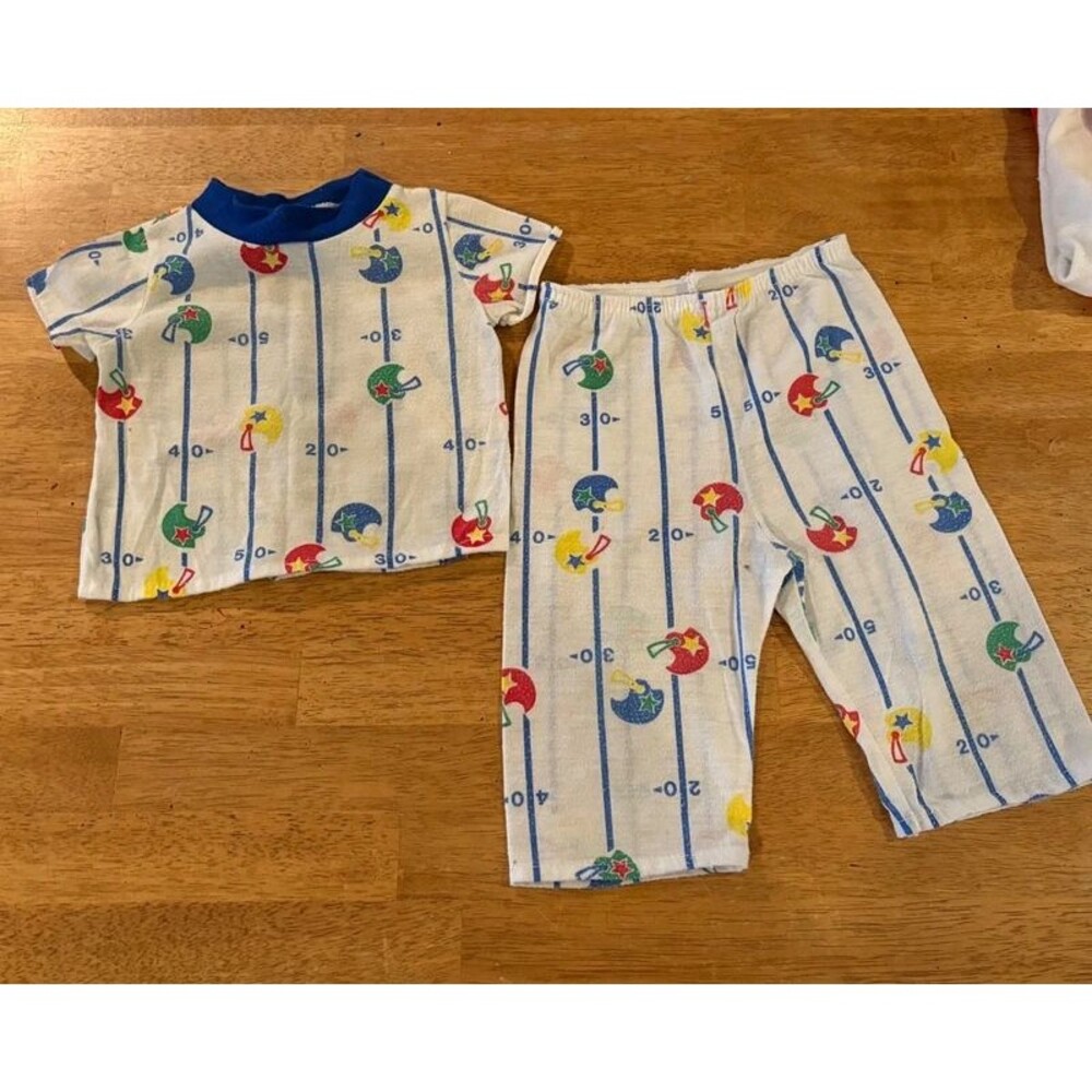 Vintage SEARS football pajama’s - two peice, 12 months. Made in the USA